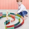 Automatic Laying Domino Electric Train Toy Car Building Block Kits Creative Games DIY Kids Birthday Christmas Gift 5