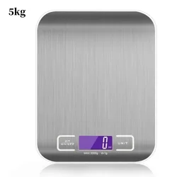 High-Precision LED Display Digital Kitchen Scale with Timer (5KG Battery White)