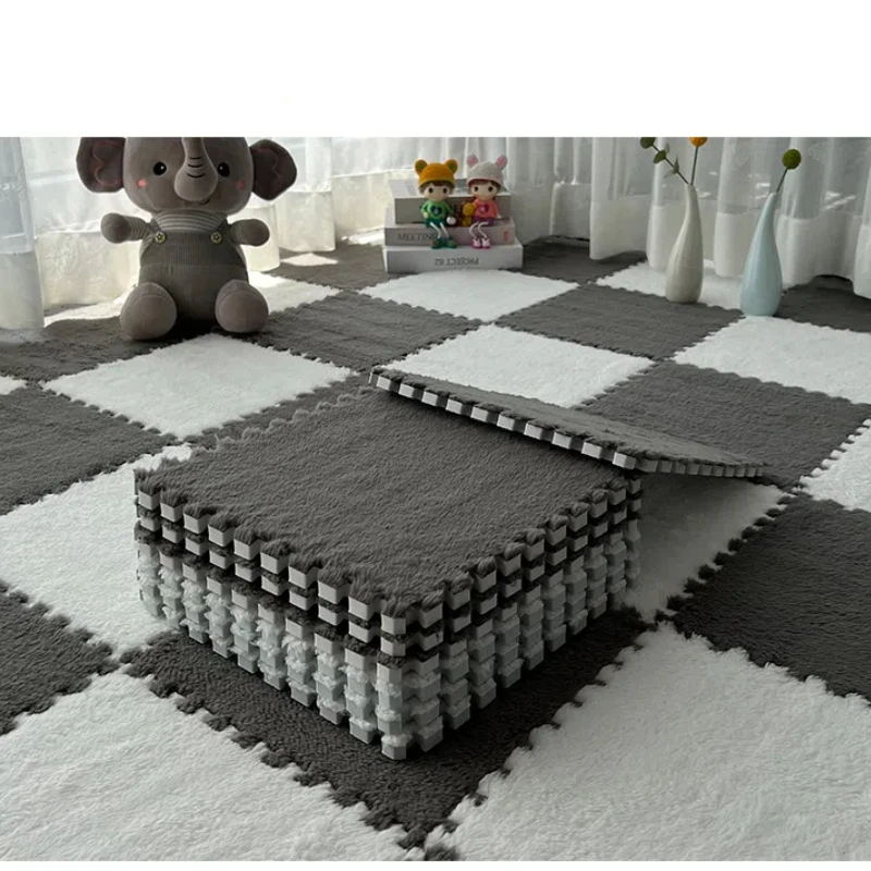 10pcs/16pcs 30x30cm Living Room Home Foam Plush Patchwork Floor Mat Exercise Children Carpet Baby Play Mat Bebe Mattress