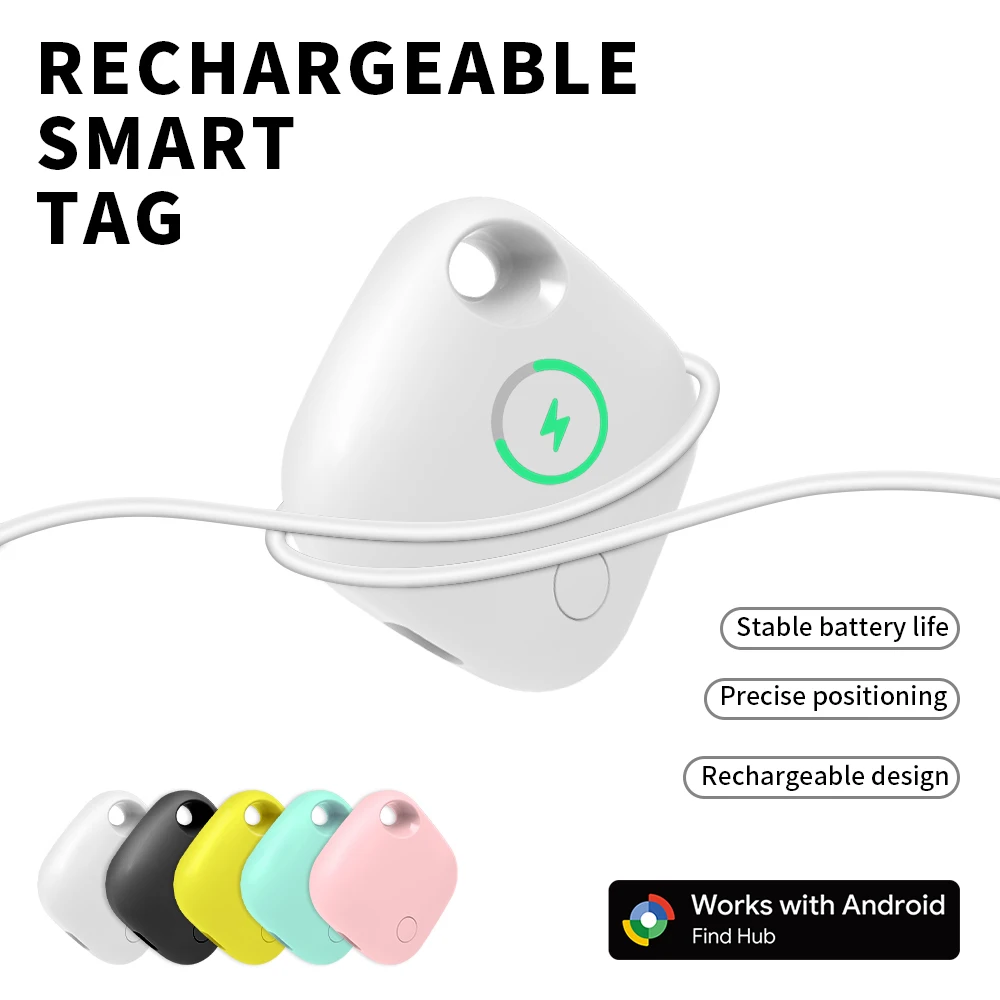 Rechargeable GPS Tag for Android Devices Work With Google's Find Hub Key Finder Smart Tag for Pixel Xiaomi Samsung Moto Locator Rechargeable GPS Tag for Android Devices Work With Google's Find Hub Key Finder Smart Tag for Pixel Xiaomi Samsung Moto Locator