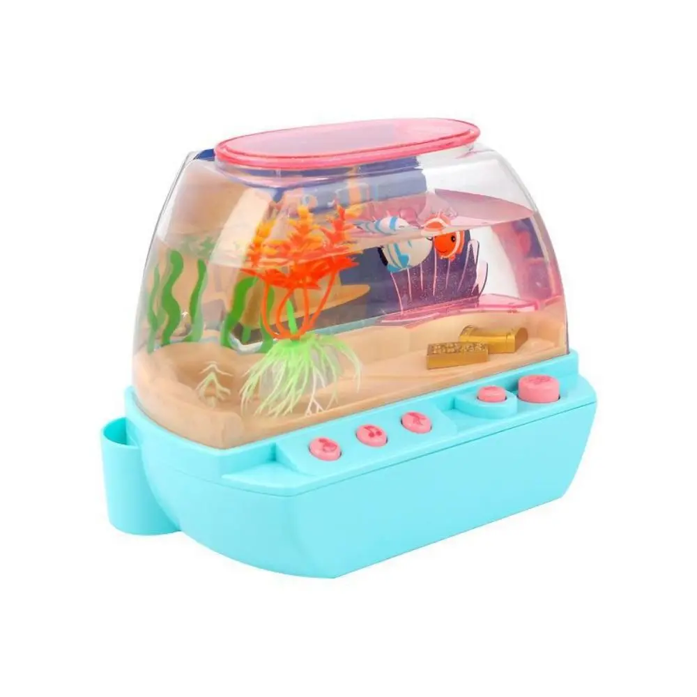 Fish Aquarium Creative Artificial Aquarium Toy Cartoon Light Up LED Light Up Tank Electric Lovely Music Interactive Aquarium Toys Home