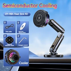 Universal Magnetic Alloy Car Phone Holder - 360° Rotatable & Foldable Stand (Cooling Edition)