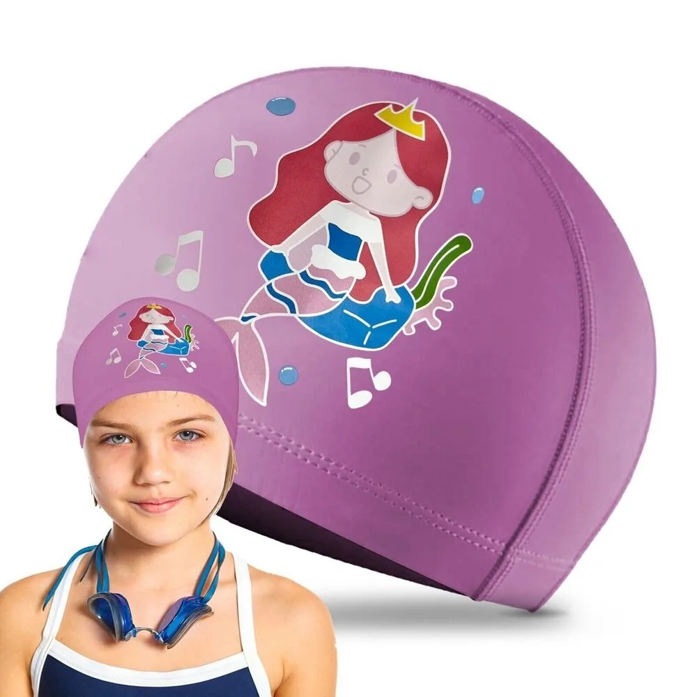 Swimming Cap Children's Swimming Hat Girl Boy Cute Cartoon Neutral Swimming Hat Waterproof Silicone Durable Ear Protector