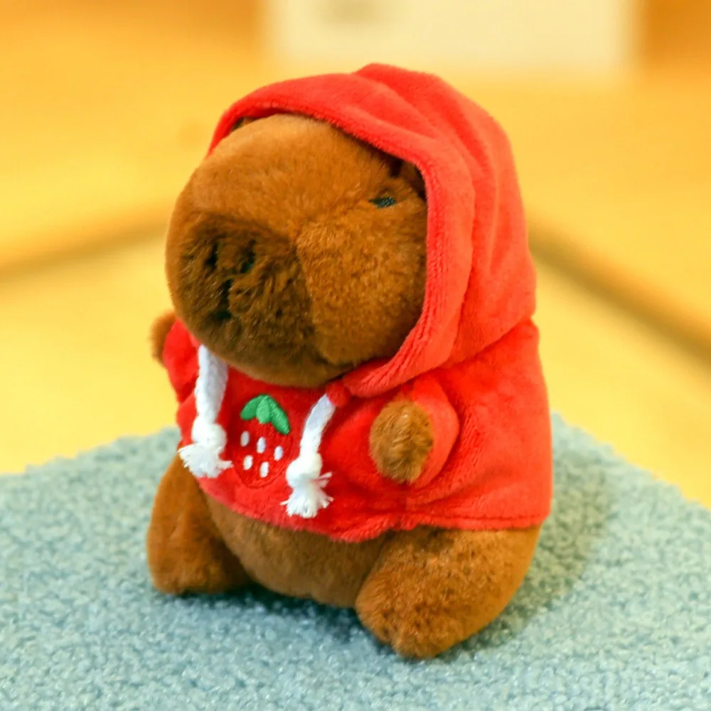 thumbnail image 3 of Lindo peluche de carpincho pequeño con alas, sudadera con capucha, muñeco de carpincho de imitación, juguete esponjoso, regalo de cumpleaños, 3 of 6