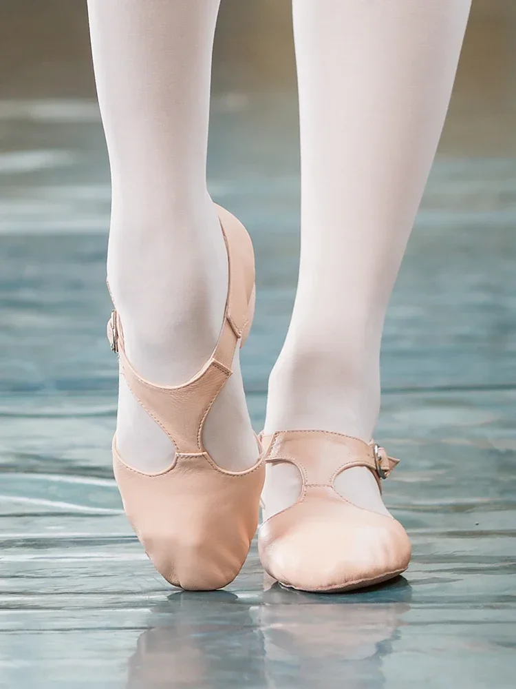 Sapatilhas de ballet em couro natural para mulher e rapariga_voghion.com