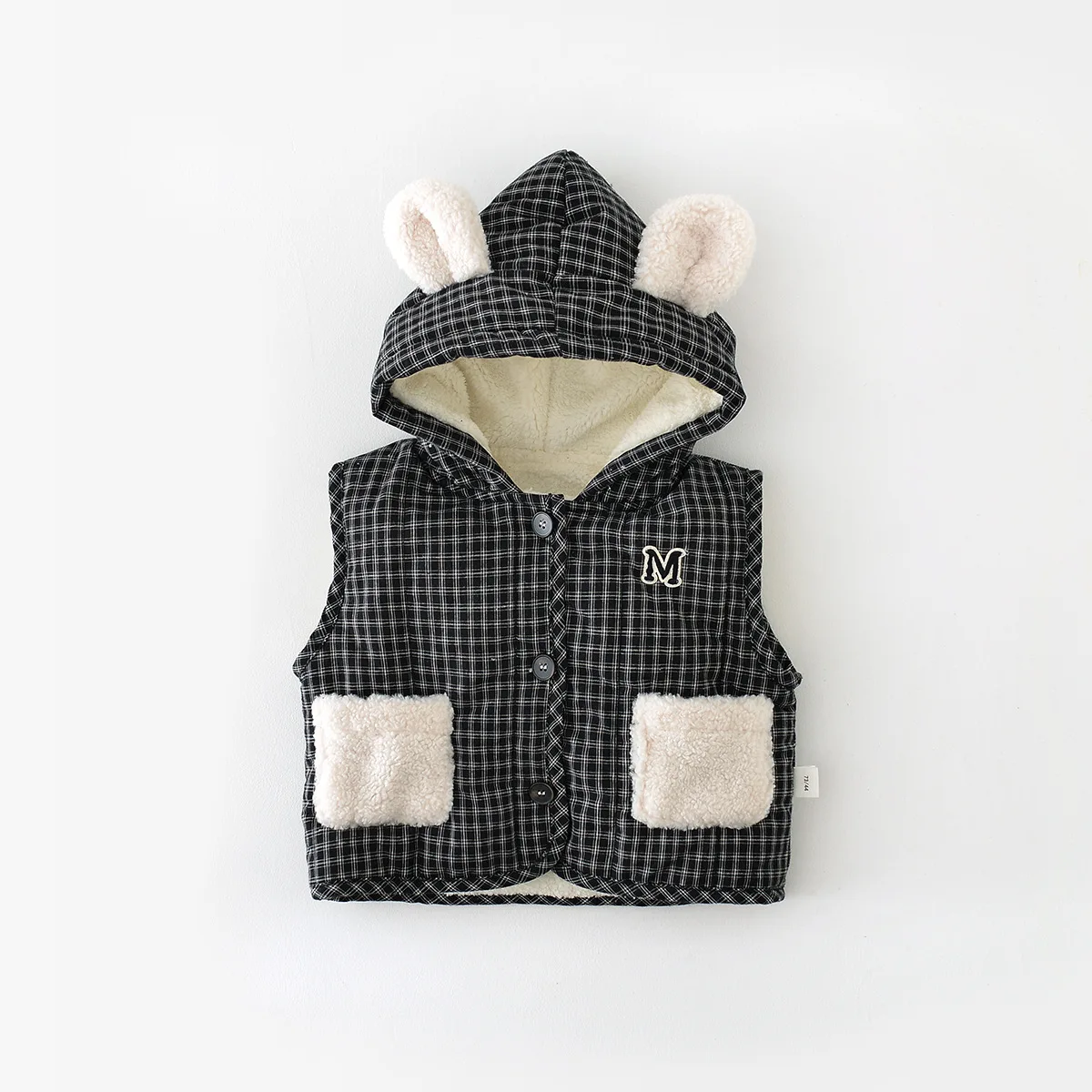 

Winter Baby Sleeveless Cotton Vest Hooded Bear Ear Cute Infant Girls Warm Coat Toddler Boys Warm Waistcoat Jacket Newborn Tops