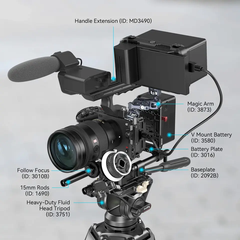 Sony fx30/fx3用smallrigハンドヘルドケージ、ハンドストラップ付き