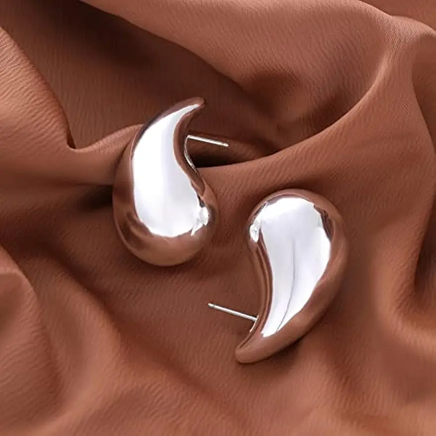 5cm Extra Large Drop Earring Oversized Chunky Hoop Earrings for Women Girl Lightweight Hypoallergenic Gold Plated Big Earrings