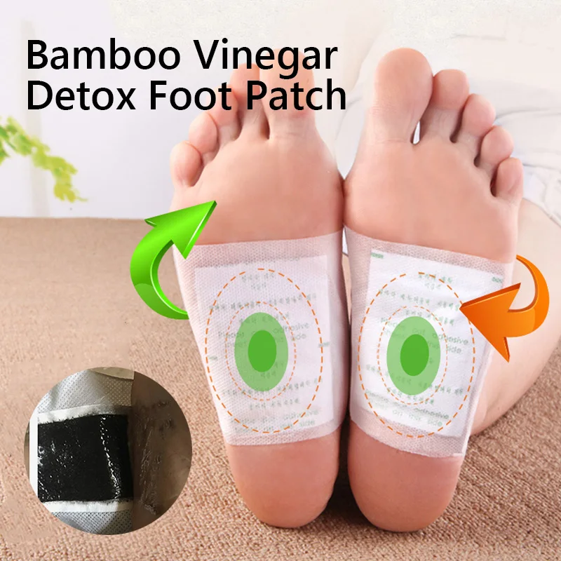 

10pcs Detox Foot Patches Bamboo Charcoal Pads Detoxification Body Toxins Cleansing Slimming Stress Relief Feet Care Adhersive