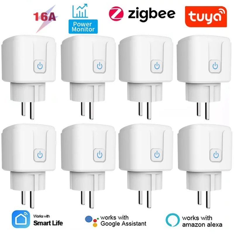 Smart ZigBee Plug with Power Monitoring – EU Socket, Works with Voice Assistants