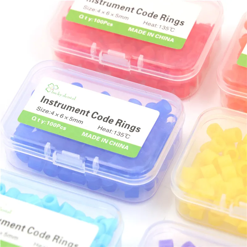 Lab Instrument Code Rings Orthodontic Circle Silicone Dental 100pcs Dental Silicone Rings