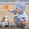1 piece set of children's beach toys excavator engineering car wheat straw can dig sand digging toy car racing toys 6