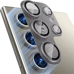 Premium Metal Camera Lens Protector with Full Coverage and Tempered Glass - Galaxy S24 Ultra (Titanium Gray)