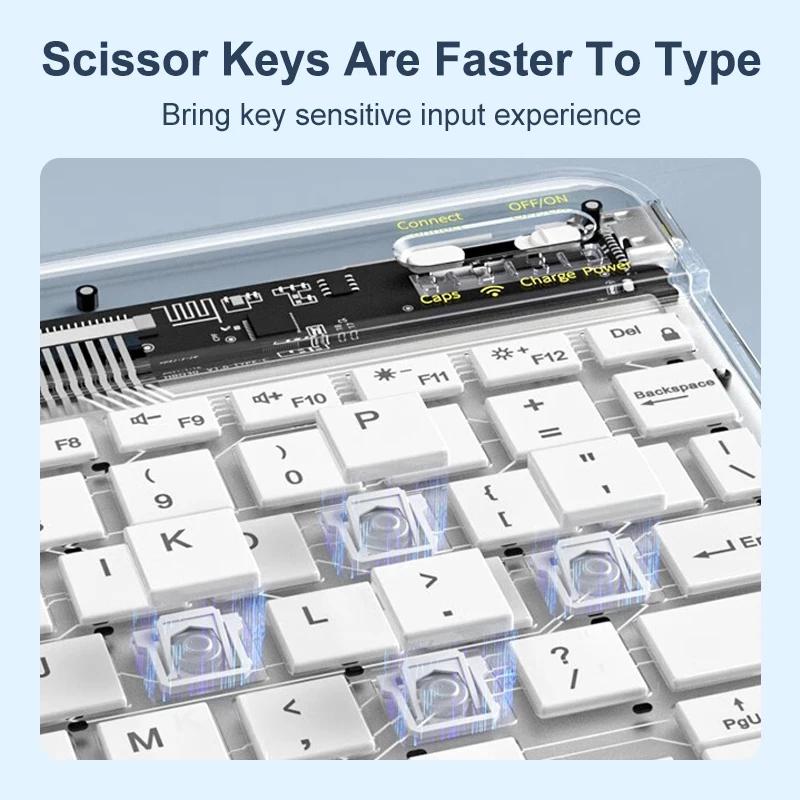 Wireless Keyboard 10 inch Bluetooth-compatible Key Panel for iPad Tablet Phone for Windows Android MAC iOS Light Gaming Keyboard