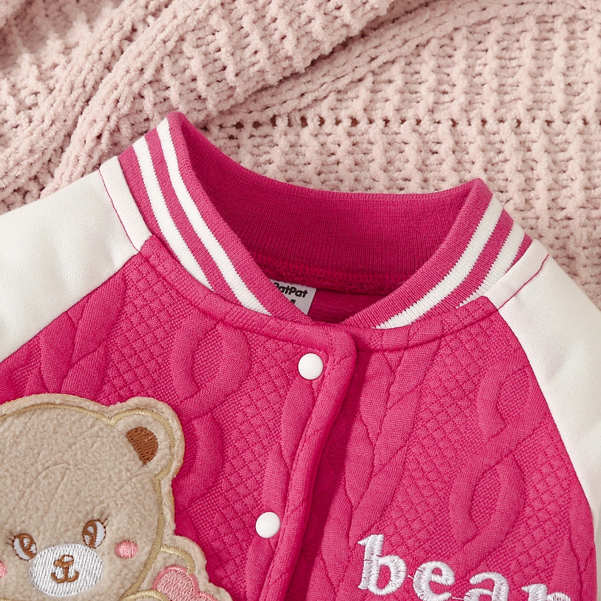 PatPat Baby Girl/Boy Childlike Bear Animal Pattern Coat kids jackets winter cotton coat