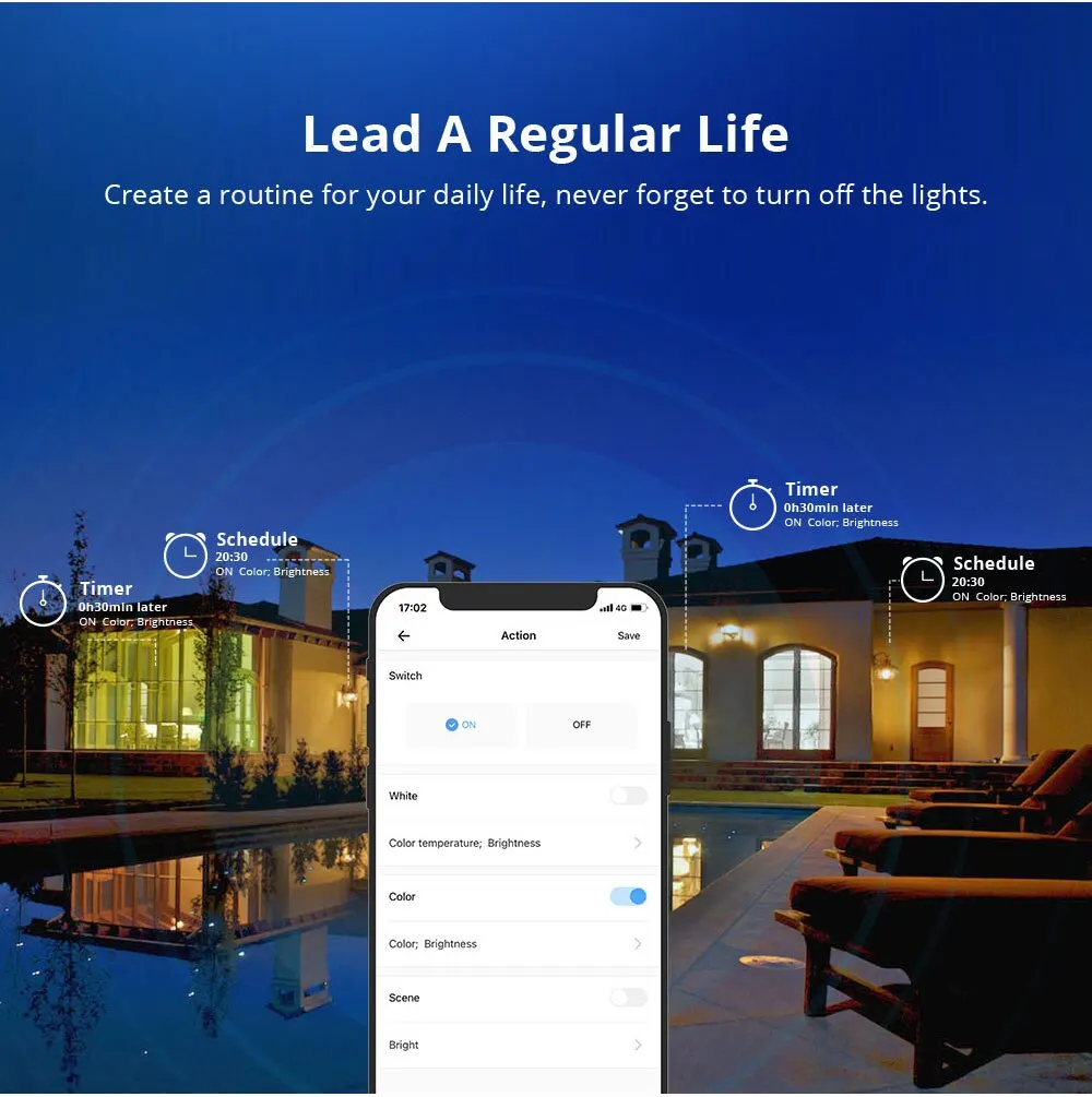 GU10 WiFi Smart LED Bulb RGB CW White 5W Dimmable Lamps EWelink APP Control Ligh