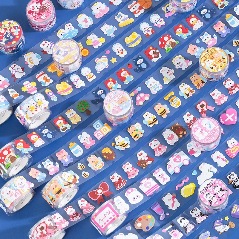 Kawaii Cartoon Animals Cat Rabbit Washi Tape Masking Tape Cute Decorative Adhesive Tape Sticker Scrapbooking Diary Stationery