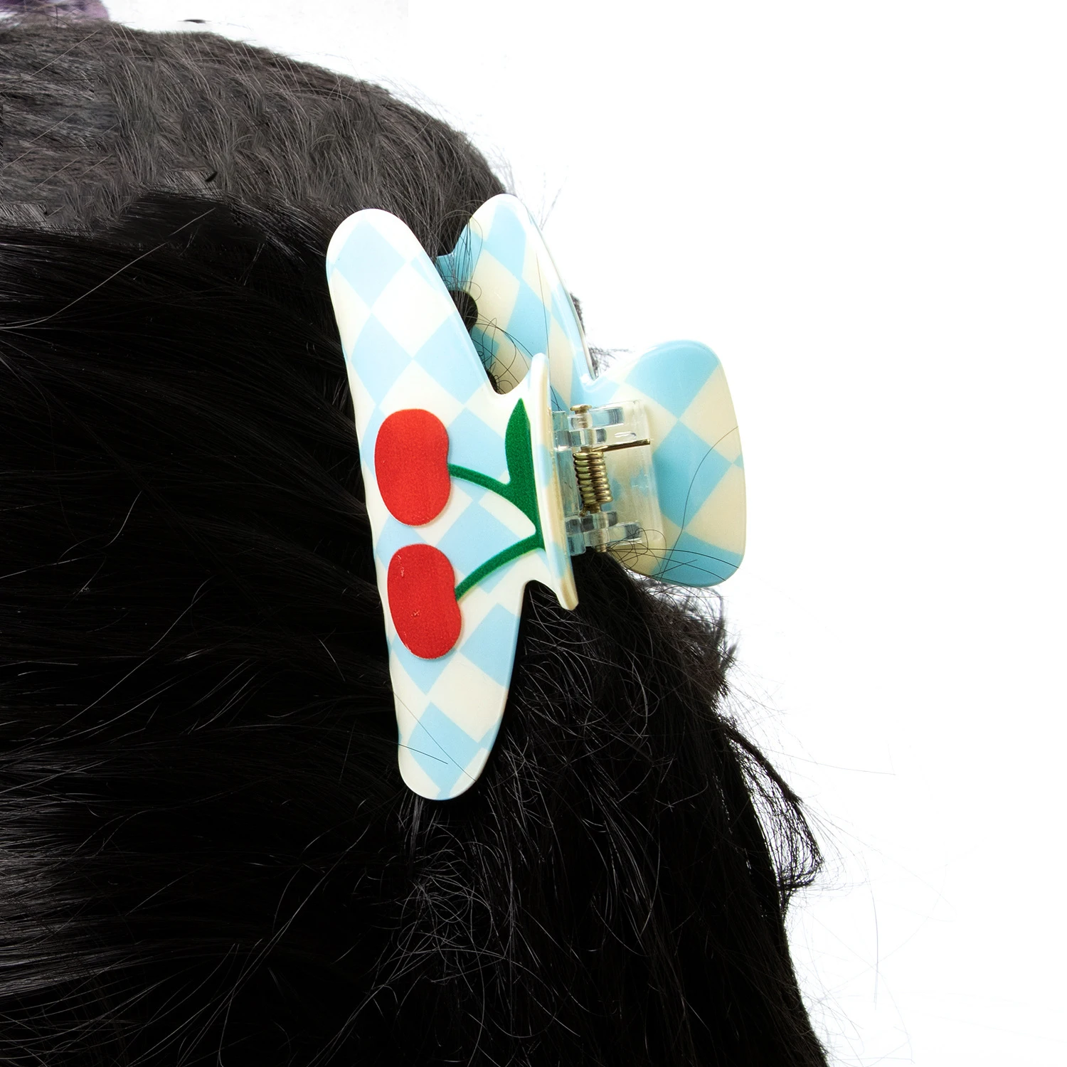 Plaid Cartoon Fruit Hair Claw Clip - Harajuku Retro Style Versatile Accessory