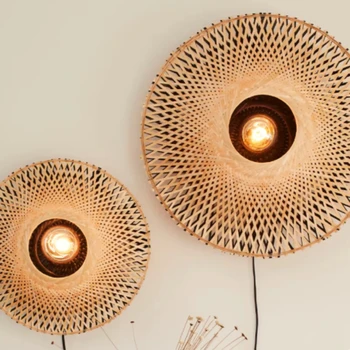 Rattan LED Wall Pendant 1