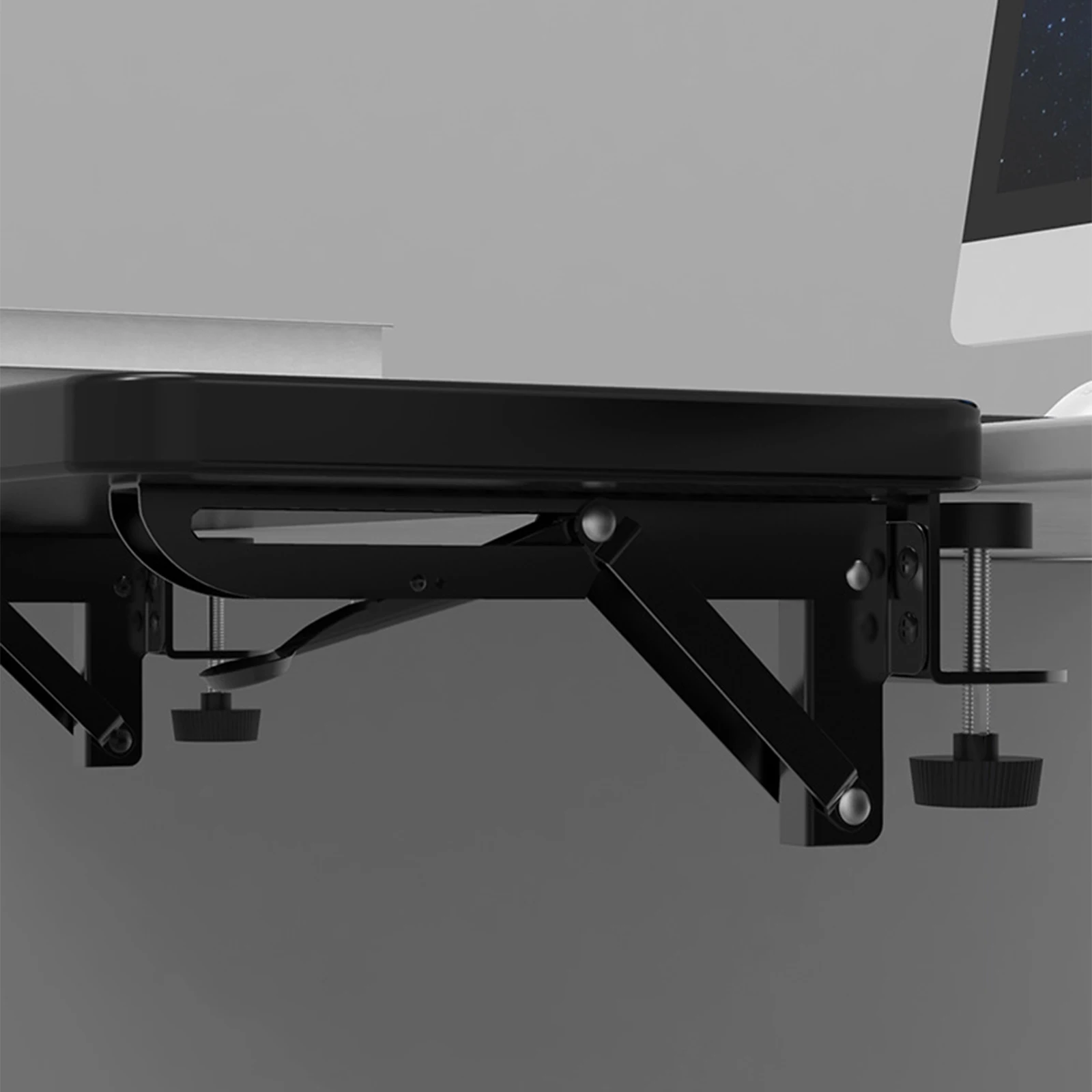 Braçadeira na Bandeja do Extensor de Mesa Resistente c Braçadeira de Montagem Ergonômico Placa de Extensão de Mesa Cotovelo Braço Suporte para o Trabalho de Mesa Quadrado - Imagem 6
