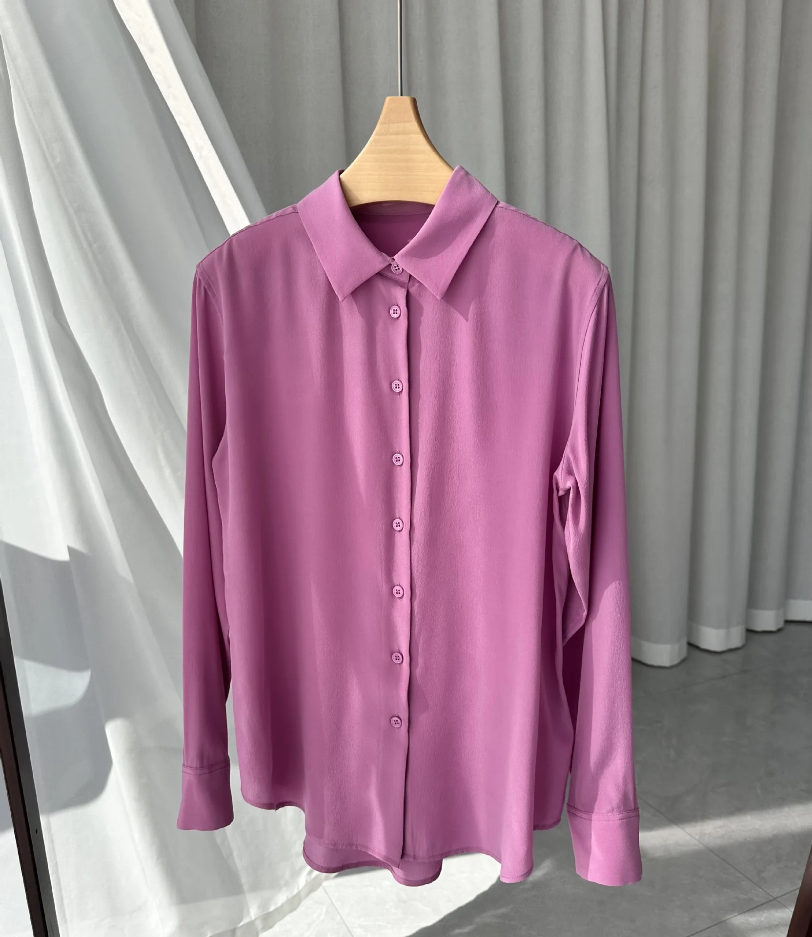 EQ Solid Color Silk Shirt 21 Colors Option 2025 New Sand