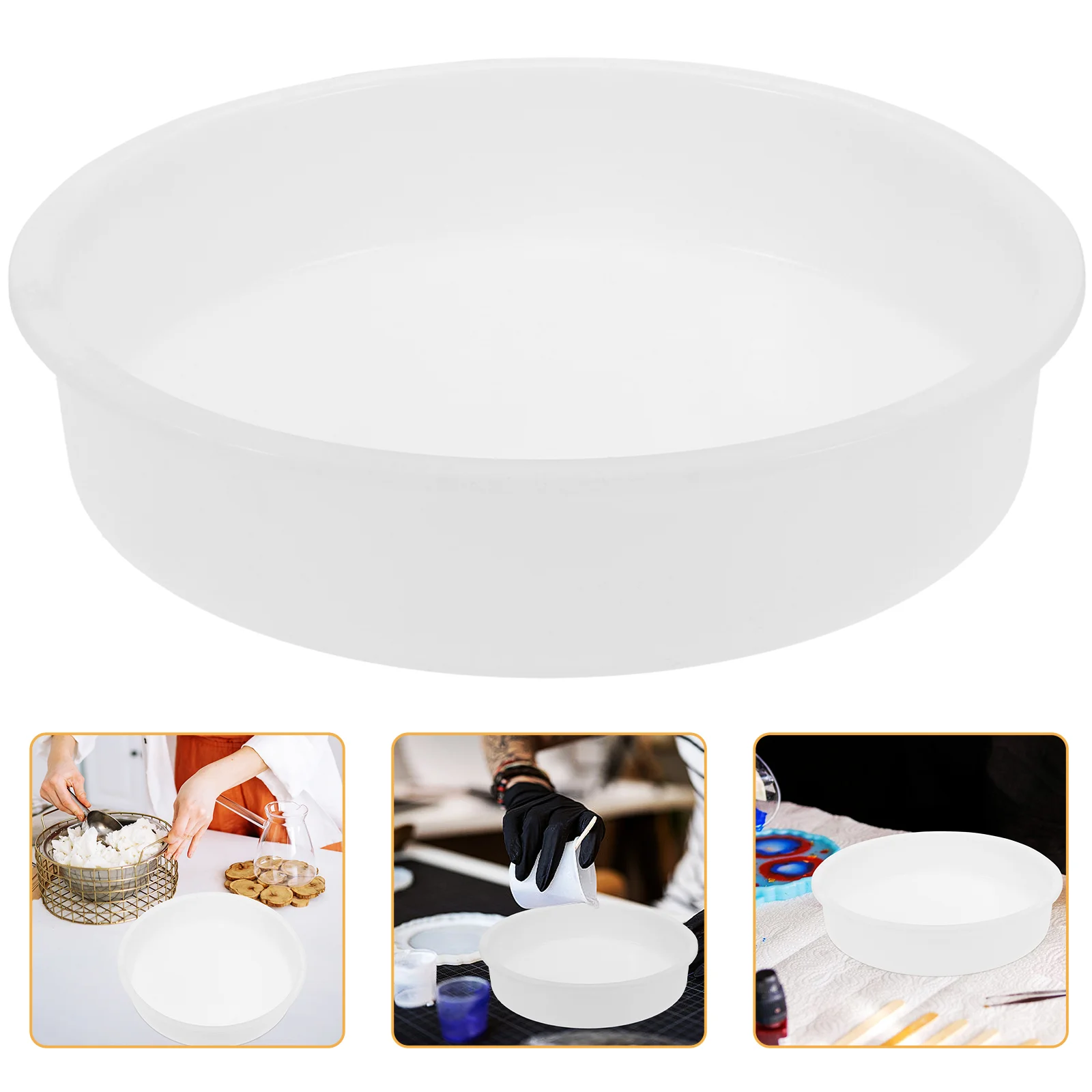 

Round Silicone Mold Epoxy Resin Plate DIY Mould Set up Concrete Silica Gel Casting Molds