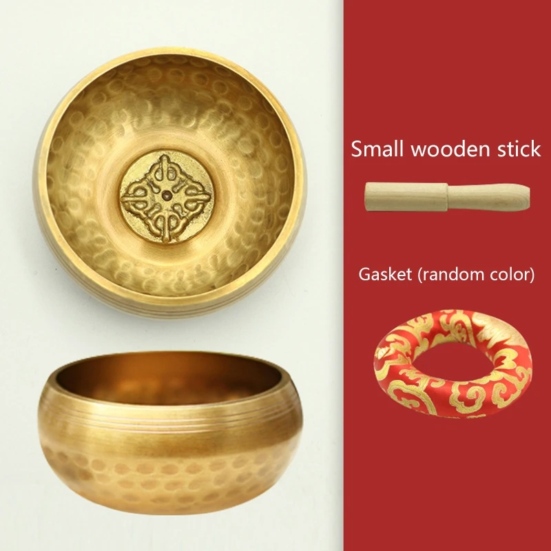 Nepal Tibetan Buddhist Bowl Set Pad Ring Mallet Meditation Singing Bowls Kit E7CB 2