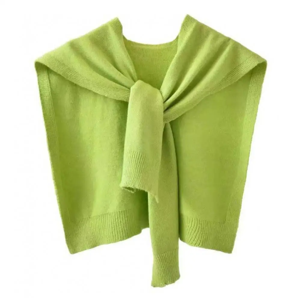 Core Spun Yarn Knitted Shawl Women Colorful Thin Shawl Summer Knotted Fake Collar Scarf 2