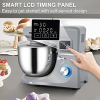 VEVOR 5 IN 1 Stand Mixer Tilt-Head Multifunctional Electric Mixer w/ 6 Speeds LCD Screen Timing 7.4 Qt Stainless Bowl Dough Hook 2