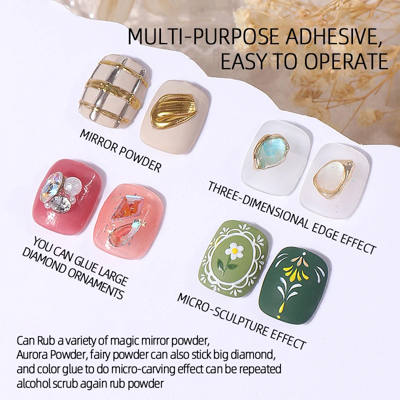 Modelling Gel Nail Polish Semi-solid Magic Mirror Powder Model Gel 3D Tranparent Nail Glue Soak Off UV LED Nail Art Decoration 2