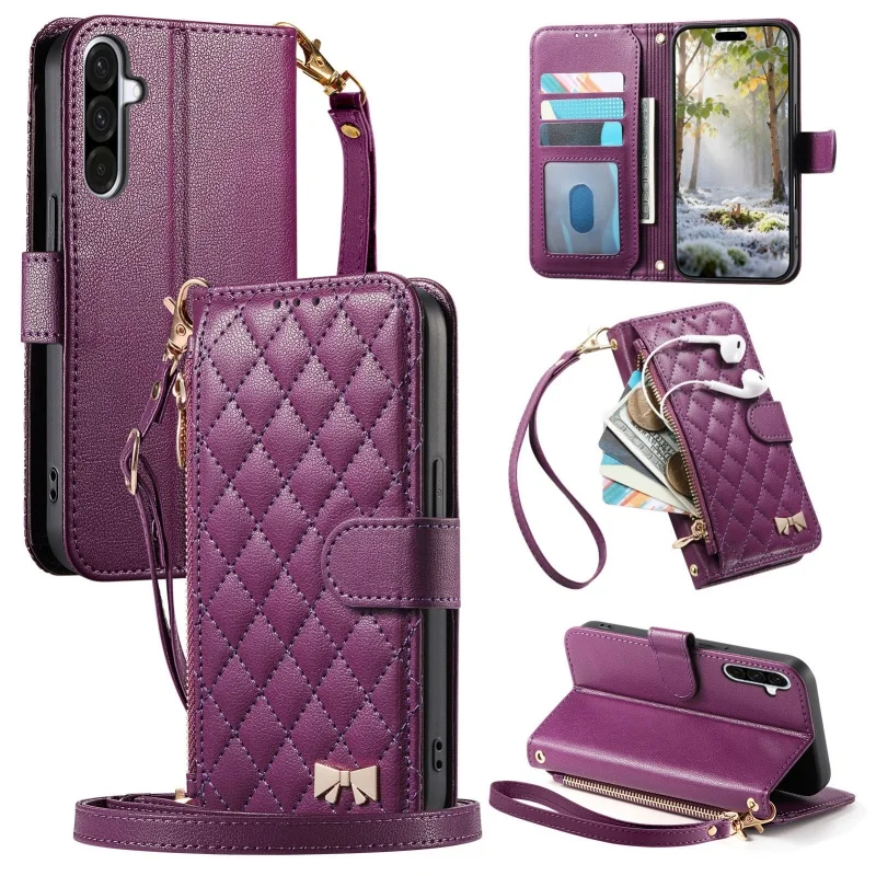 Lanyard Leather Wallet Phone Case - Stylish and Functional  Cover
