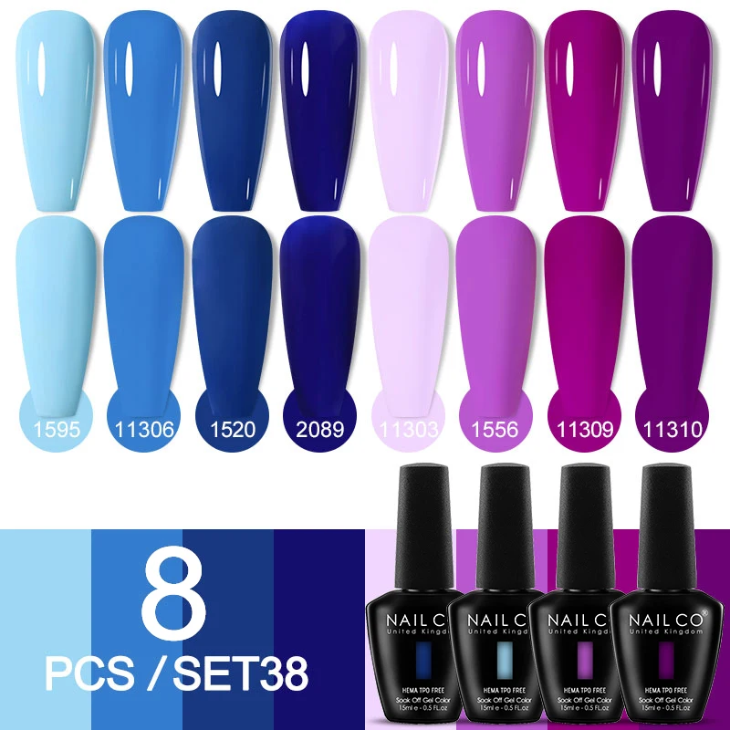 Deluxe 8-Piece Gel Nail Polish Set for Professional DIY Manicures