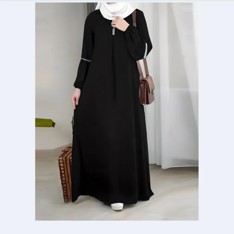 Fashion Long Sleeve Abaya Dress Casual Sequin Sundress Clothing evening dresses  muslim dress women  robe  modest dress