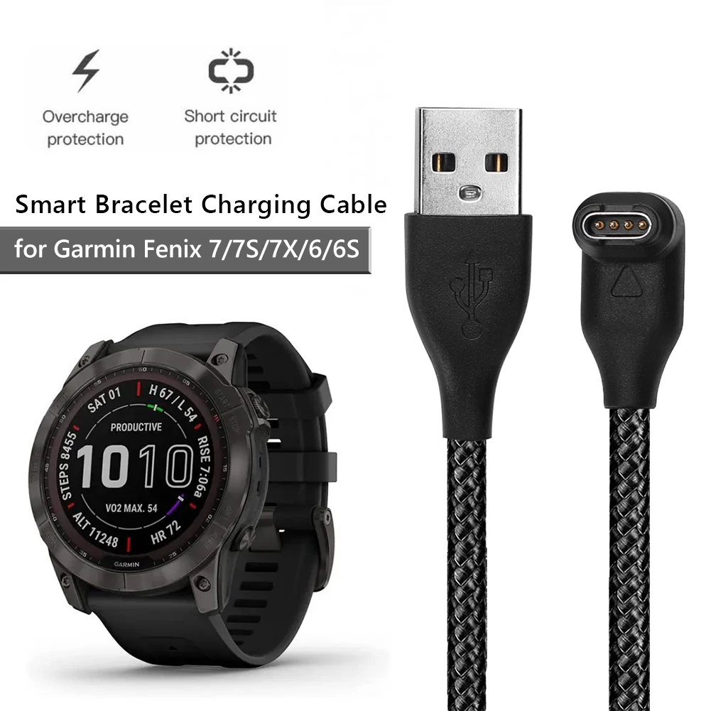 1m 충전기 라인 교체 충전 케이블 스마트 워치 액세서리 Garmin Fenix ??7/7S/7X/6/6S용 충전기 코드 데이터 전송