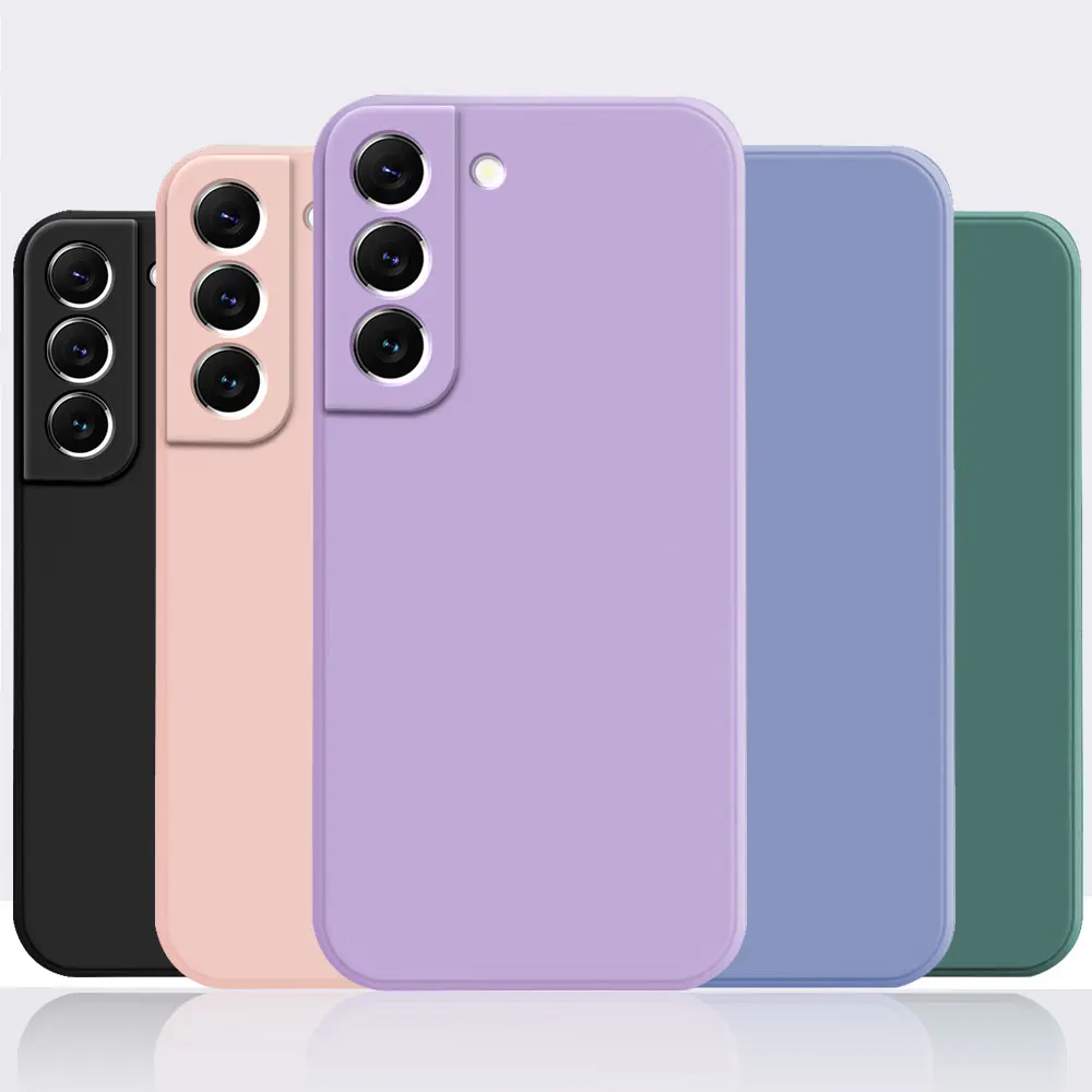 Per Samsung S22 Plus S22 Custodia Ultra Custodia Quadrata Antiurto In Silicone Colorato Funda Galaxy S22 + Galaxy S22Ultra Cover Coque