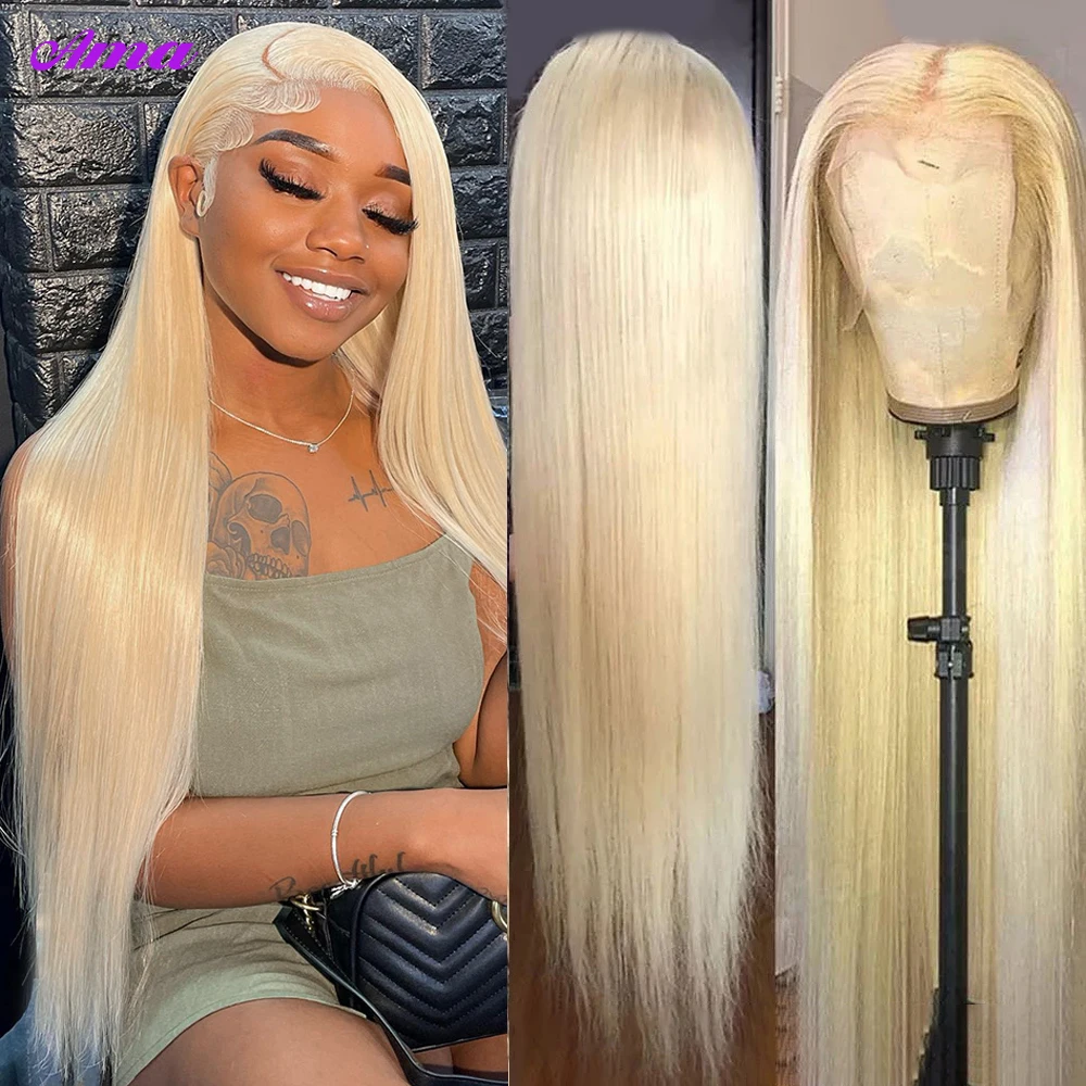613 Lace Frontal Wig 13x6 Straight Lace Front Wigs Human Hair 180% Density Blonde Front Wig Human Hair Pre Plucked