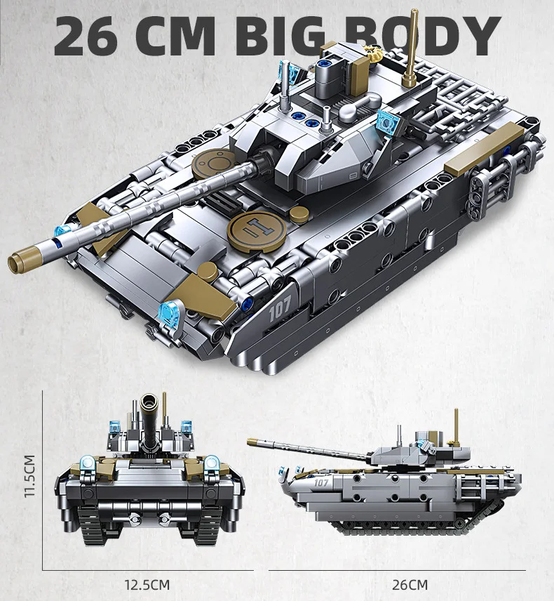 Moderne Militär-Bausteine Russland T14 Armata Hauptkampfpanzer Batisbricks Block Fahrzeug Armee Figuren Spielzeug als Geschenk – Detail 4