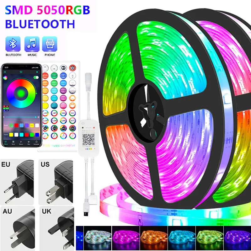 LED Strip Light Tape RGB SMD 2835 5050 Bluetooth 12V LED Lamp Ribbon  Colorful Children Into The Room Wall Self-adhesive TV Diode - AliExpress