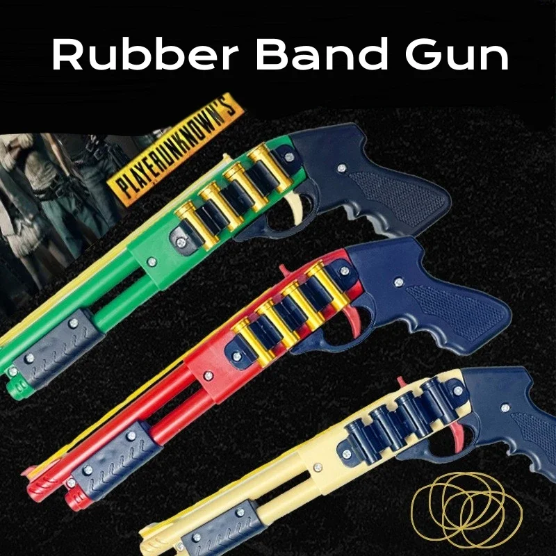 Rubber Band Gun Game Toys Mini Shotgun Rifle Model Burst Small Spray Soft Bullet Gun Game Role Playing Tool 2