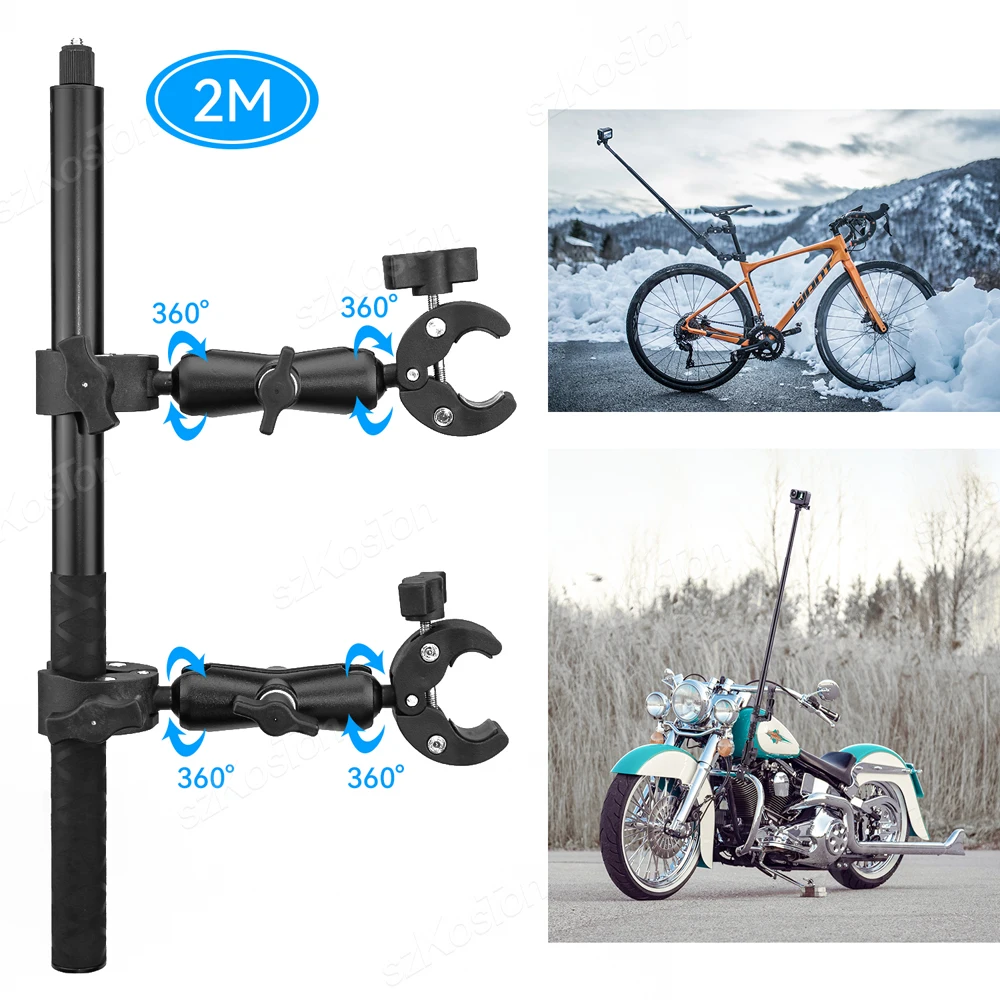 Motocicleta e Bicicleta Guiador Espelho Suporte de Montagem Bicicleta Action Câmera Holder Dji Osmo Insta360 Gopro Hero 12 11 10 8 - Image 6