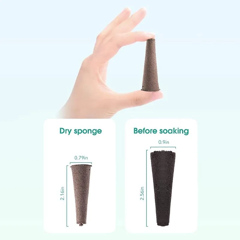 50x Seed Grow Sponges Replacement Root Growth Sponges Seedling Starter Plugs Seed Starting Pod Hydroponic Garden Planting