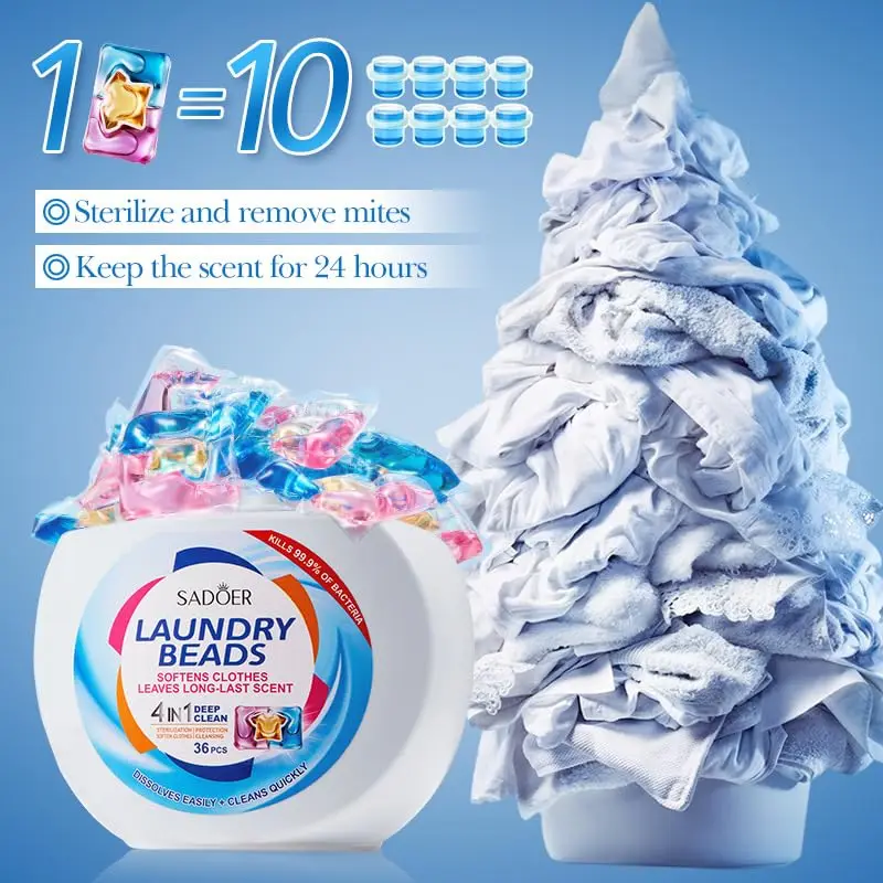 Deep-cleaning Laundry Detergent for Clothes 36 Count Nscented and Hypoallergenic for Sensitive Skin Deep-cleaning Laundry - Image 2