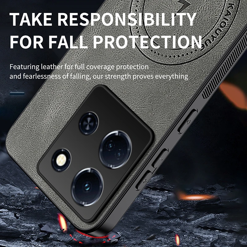 Luxury Matte Soft Leather Phone Case with Bumper Protection and Shockproof Magnetic Cover