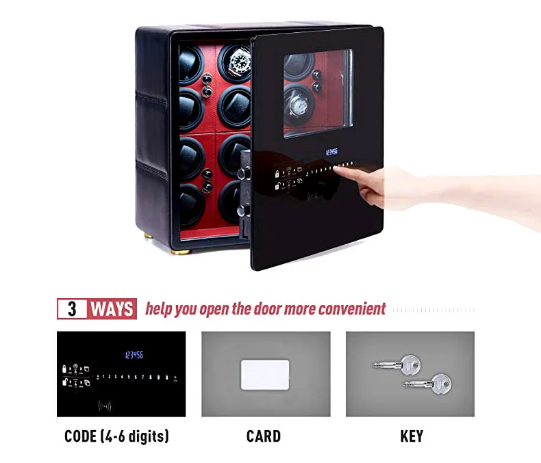 Sdcf4906995e74603b9a62cbf0767ff874 Watch Winder Intelligent Safe Deposit Box Automatic Watch Steel Storage Safe Box 6/9/12 Watches & Jewelry Storage Cabinet