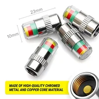 4PCS Car Tire Pressure Caps, Tire Valve Cap with Pressure Indicator Tyre Pressure Monitor Valve Caps Air Alert Auto Accessories 5
