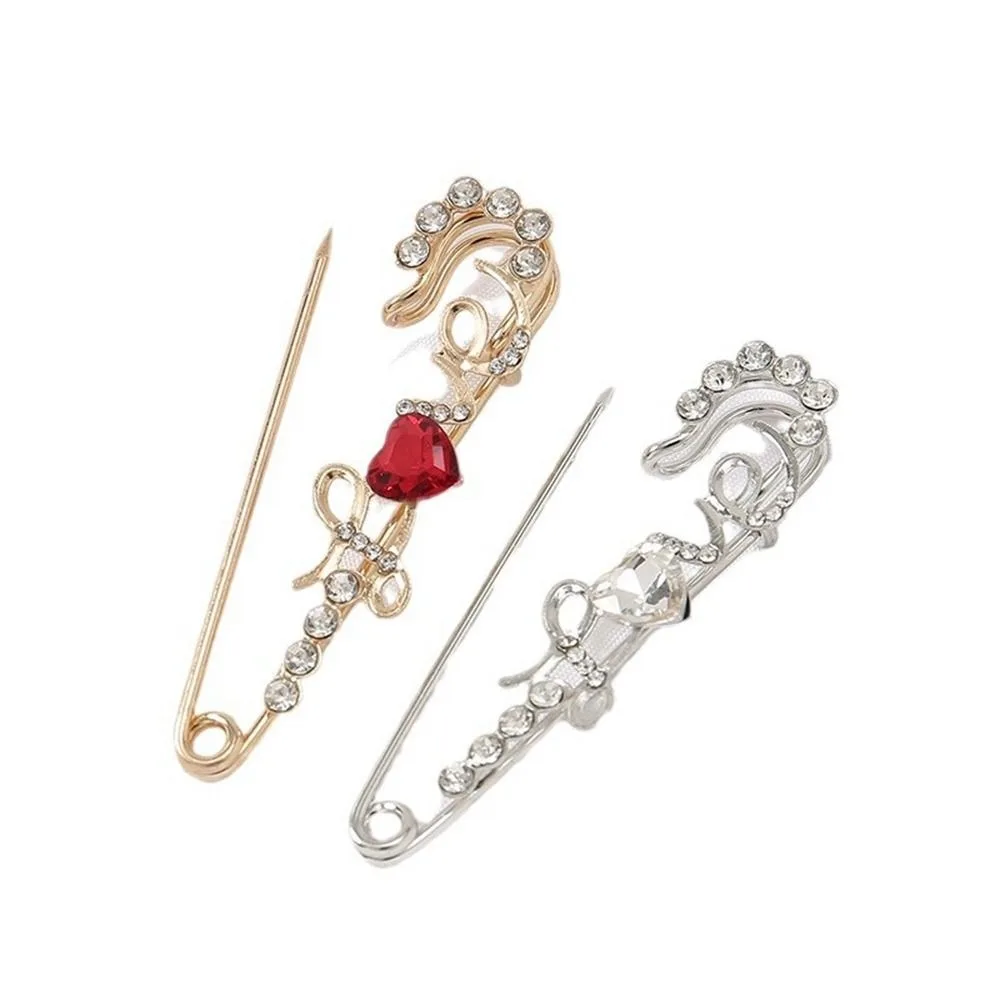 진주 장식 탈부착 가능한 진주 브로치 고정핀 안전핀 바지핀 장 클립 탈부착 디자인 허리 확장기