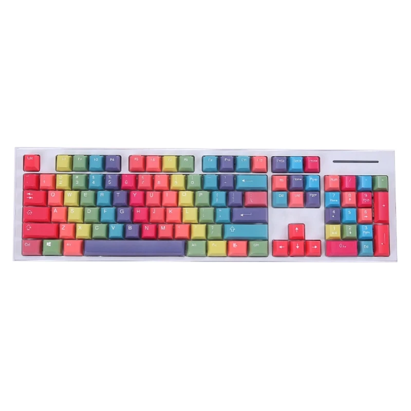 

114 Keys PBT Dye Subbed Keycap Cherry For MX and Clones Mechanical Keyboard Rainbow Keycaps for Key Caps