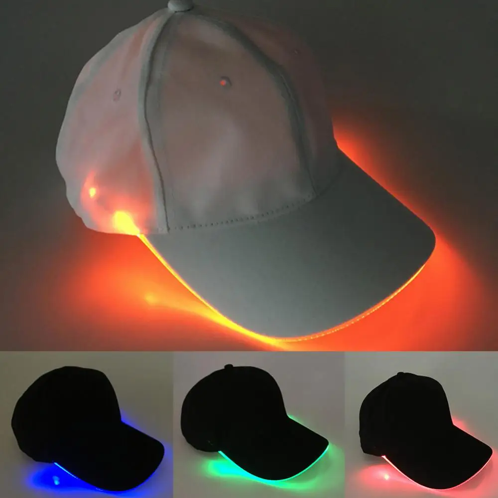Peaked Cap Cap Fashion Hat Unisex Solid Color LED Luminous Baseball Christmas Party Peaked Cap