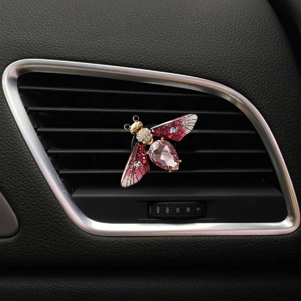 Shiny Rhinestone Dragonfly Car Air Freshener Clip