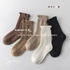 1-12Y Girls Socks Spring Autumn Solid Cotton Socks Kids Lolita Fancy Socks Twist Pattern 1